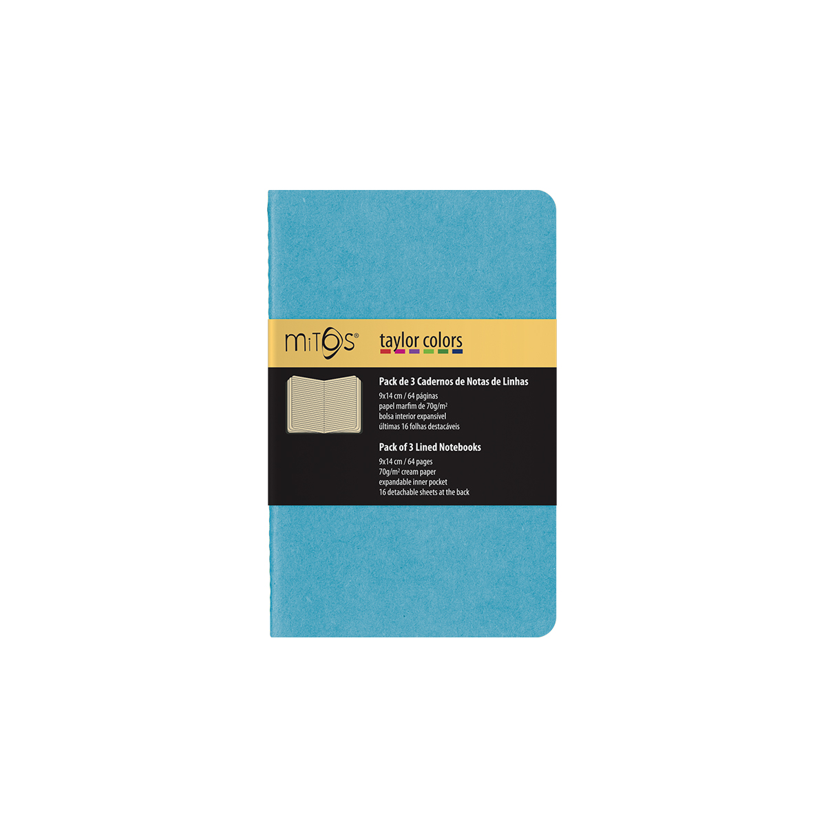 MITOS® TAYLOR-Pack3 Cadernos Notas Linhas(9x14cm)64pag